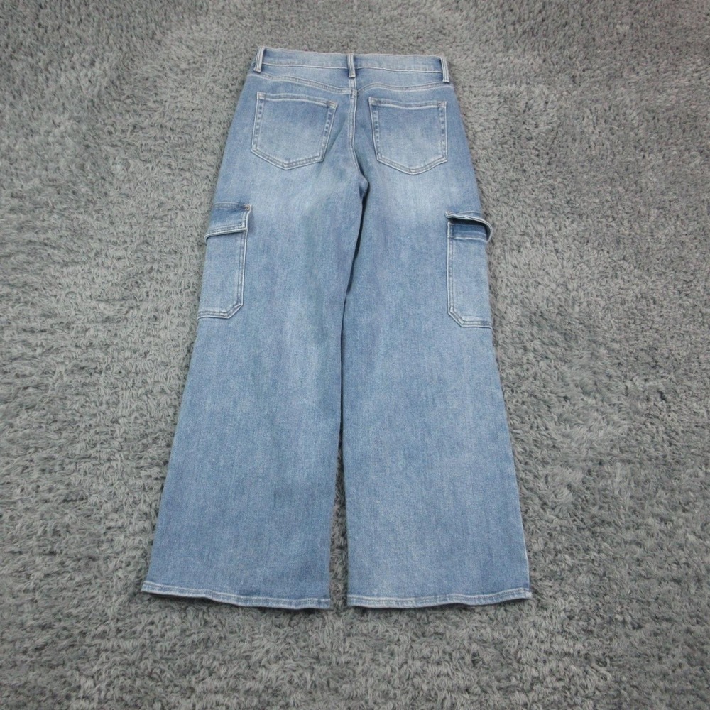 JustUSA Jeans Womens 28P/6P Blue Mid Rise Cargo Wide Leg Relaxed Denim 29x28* - Picture 15 of 16